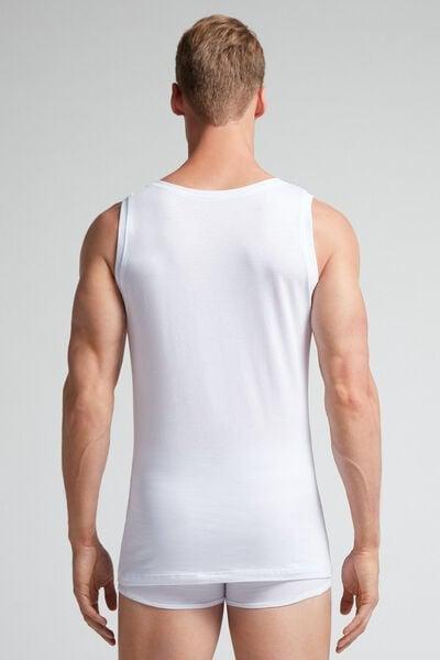 White Round-Neck Vest Top, , large image number 3