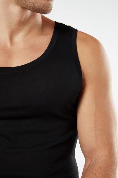 Black Round-Neck Vest Top, Black, large image number 4
