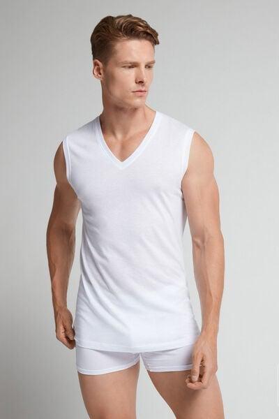 White V-Neck Vest Top, , large image number 1