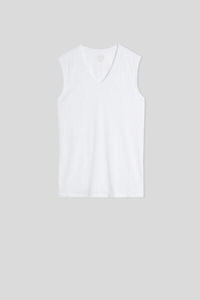 White V-Neck Vest Top, , large image number 2