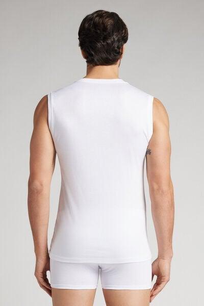 White Wide Strap Sleeveless Camisole, , large image number 3