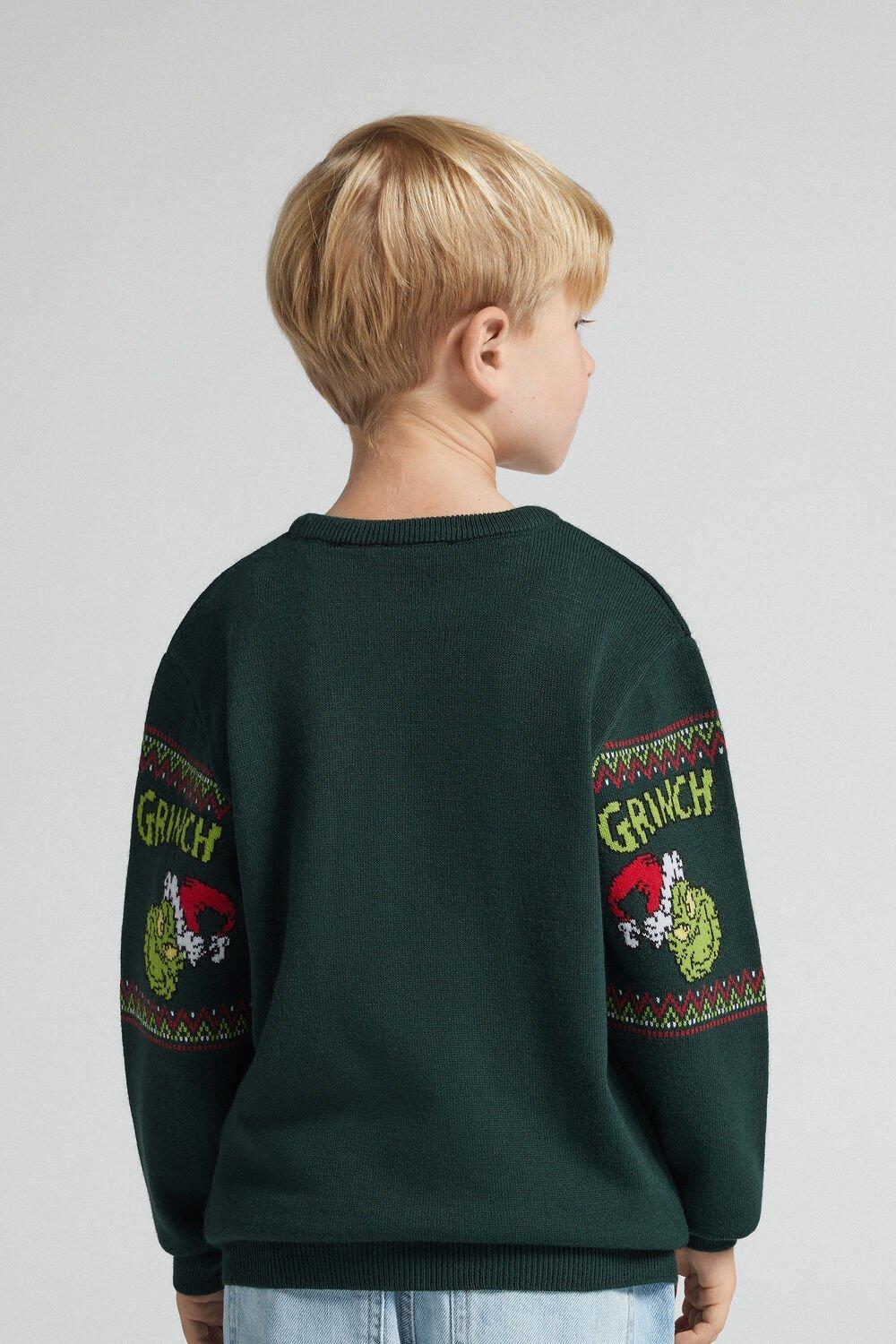 Green Dr. Seuss The Grinch Christmas Sweater, Unisex Kids, B601_132J, large image number 2