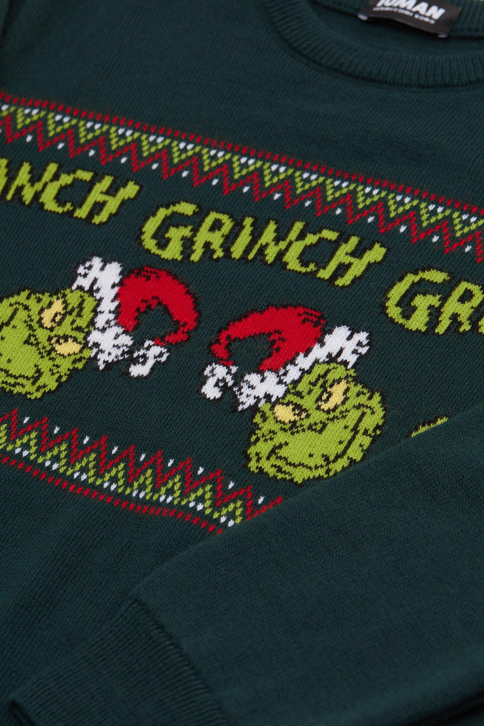 Green Dr. Seuss The Grinch Christmas Sweater, Unisex Kids, B601_132J, large image number 3