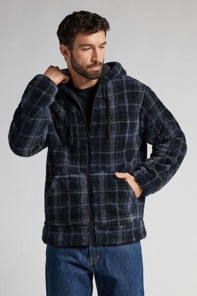 Grey Teddy Zippered Hooded Sweatshirt, B601_984J, large image number 1