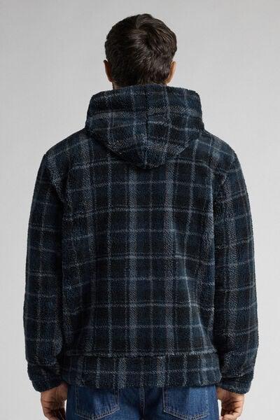 Grey Teddy Zippered Hooded Sweatshirt, B601_984J, large image number 3