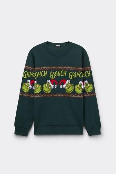 Green The Grinch Dr Seuss Tricot-Effect Christmas Jumper, B601_132J, medium