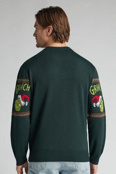 Green The Grinch Dr Seuss Tricot-Effect Christmas Jumper, B601_132J, large image number 3