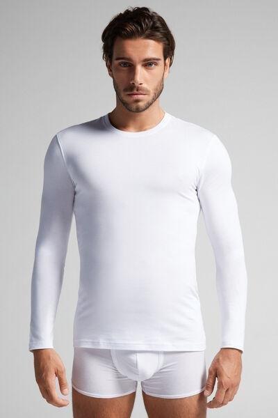 White Long-Sleeved Superior Cotton Top, , large image number 0