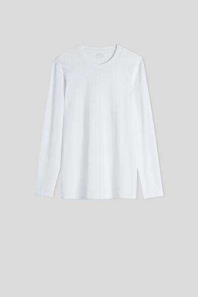 White Long-Sleeved Superior Cotton Top, , large image number 2