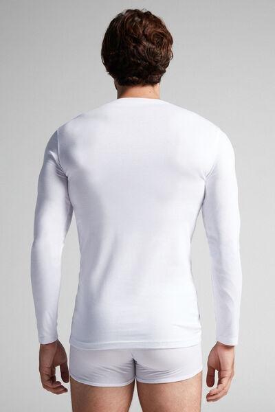White Long-Sleeved Superior Cotton Top, , large image number 3