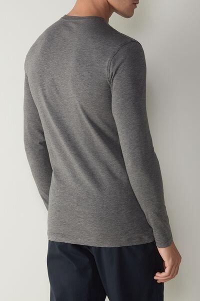 Grey Long-Sleeved Superior Cotton Top, , large image number 3