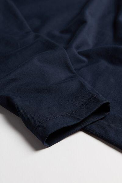 Blue Long-Sleeved Superior Cotton Top, , large image number 4