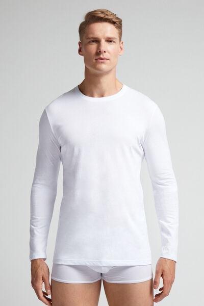 White Long-Sleeved Superior Cotton Top, , large image number 0
