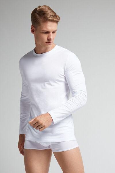 White Long-Sleeved Superior Cotton Top, , large image number 1