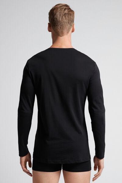 Black Long-Sleeved Superior Cotton Top, , large image number 3