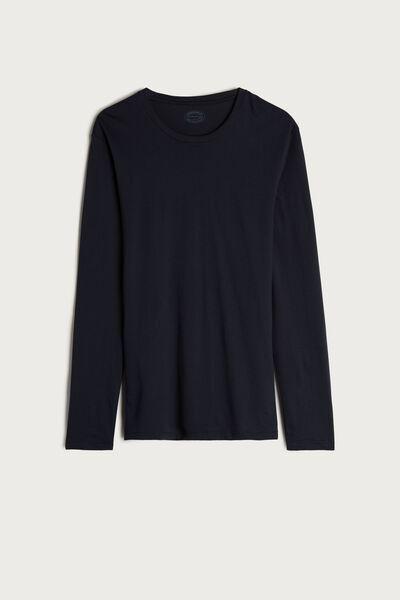 Intimissimi UOMO - Blue Long-Sleeved Superior Cotton Top