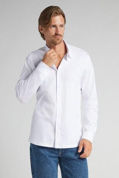 White Mercerised Premium Cotton Shirt, White, large image number 1