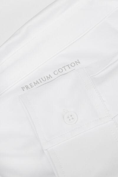 White Mercerised Premium Cotton Shirt, White, large image number 4