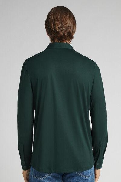Green Mercerised Premium Cotton Shirt, , large image number 3