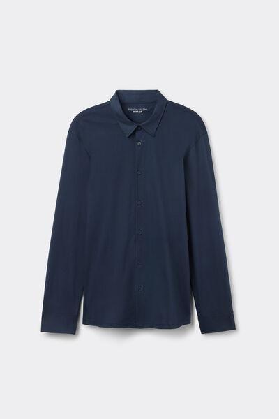 Navy Mercerised Premium Cotton Shirt, B601_490J, large image number 2