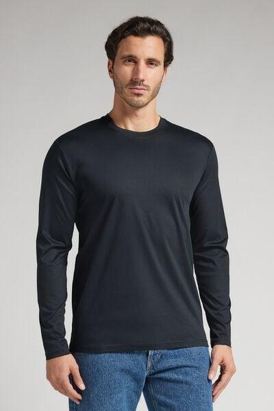 Black Plain Casual Long Shirt, , large image number 0