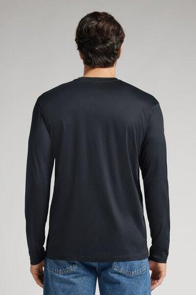 Black Plain Casual Long Shirt, , large image number 3