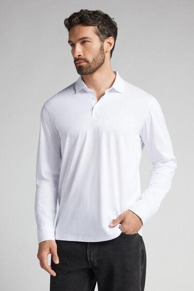 White Mercerised Polo Shirt, , large image number 1