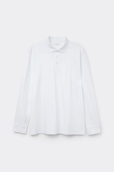 White Mercerised Polo Shirt, , large image number 2