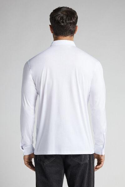 White Mercerised Polo Shirt, , large image number 3