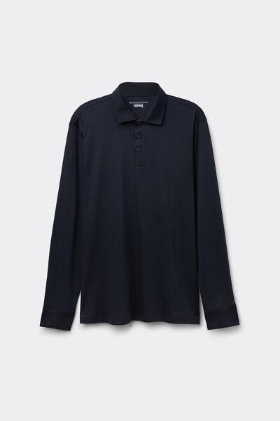Blue Cotton Pique Polo Shirt, , large image number 2