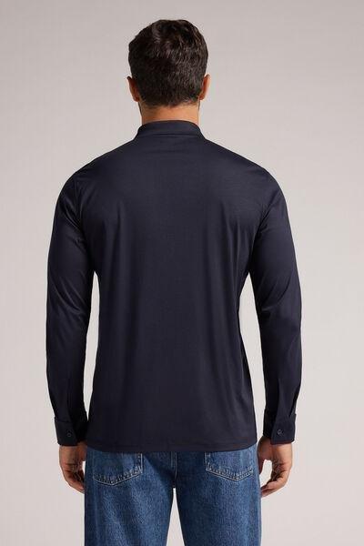 Blue Cotton Pique Polo Shirt, , large image number 3