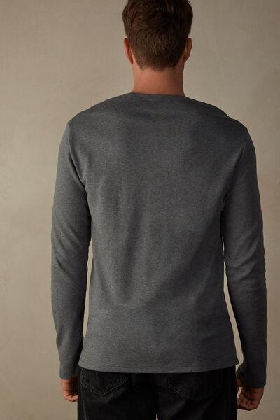 Grey Warm Cotton Long-Sleeved Top, , large image number 3