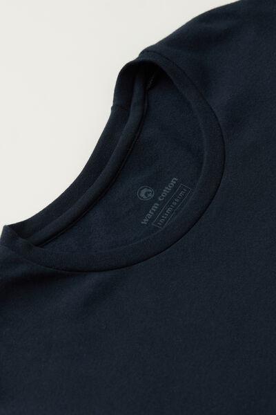 Blue Warm Cotton Long-Sleeved Top, , large image number 4