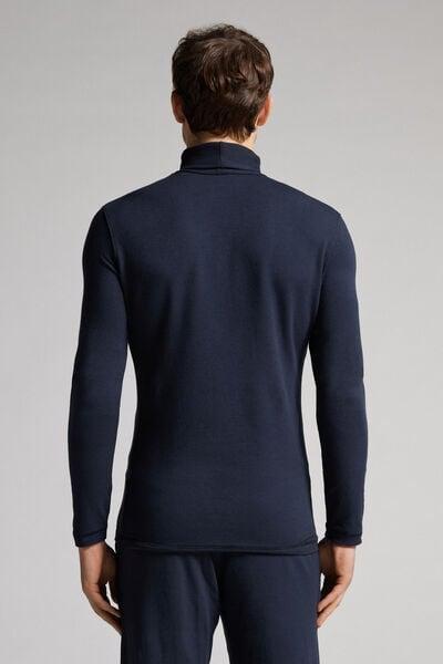 Blue Long-Sleeve High-Neck Top, , large image number 3