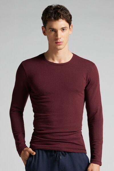 Burgundy Long-Sleeved Modal Cashmere Top, , large image number 0