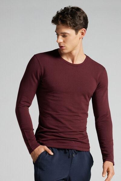 Burgundy Long-Sleeved Modal Cashmere Top, , large image number 1