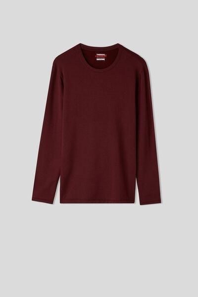 Burgundy Long-Sleeved Modal Cashmere Top, , large image number 2