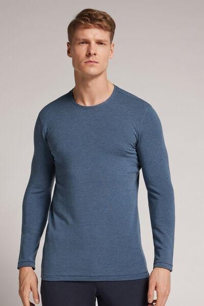 Blue Blend Long-Sleeved Modal Cashmere Top, , medium