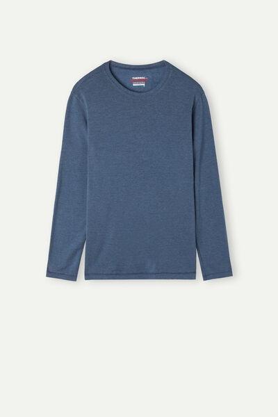 Blue Blend Long-Sleeved Modal Cashmere Top, , large image number 2