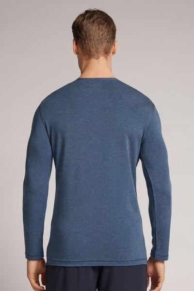 Blue Blend Long-Sleeved Modal Cashmere Top, , large image number 3