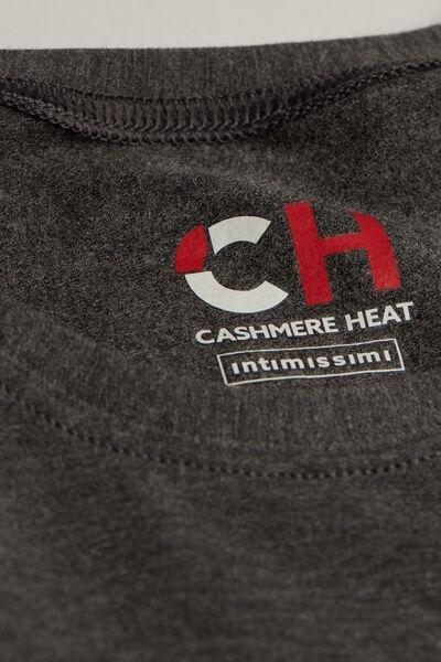 Grey Long-Sleeved Modal Cashmere Top, , large image number 4
