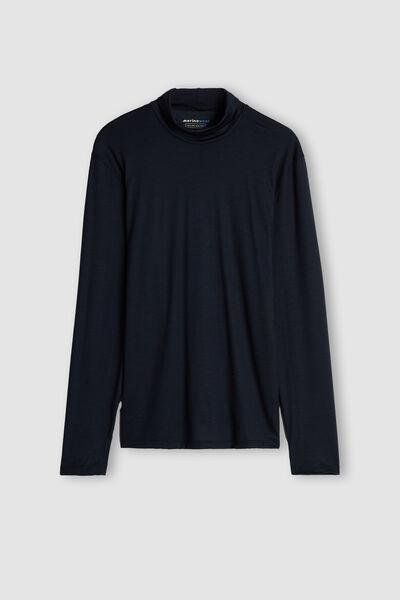 Blue Long-Sleeved Merino Wool Top, , large image number 2