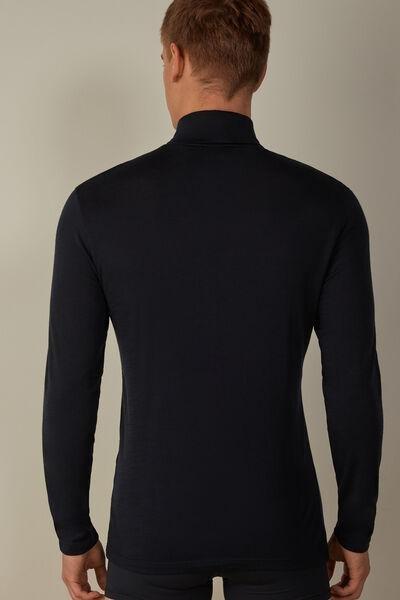 Blue Long-Sleeved Merino Wool Top, , large image number 3