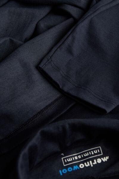 Blue Long-Sleeved Merino Wool Top, , large image number 4
