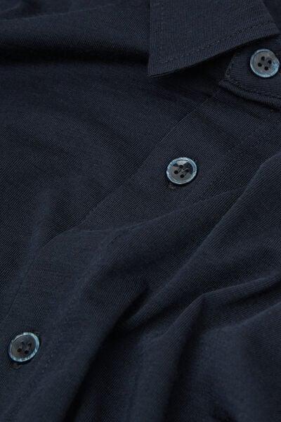 Navy Long Sleeve Merino Wool Shirt, Midnight Blue, large image number 4