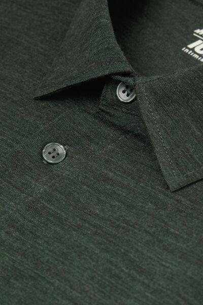 Green Long Sleeve Wool Shirt, B601_981J, large image number 4