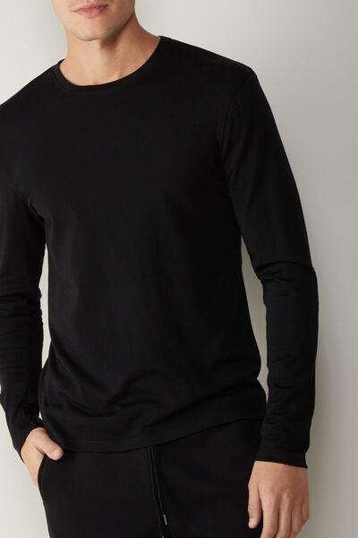 Intimissimi UOMO - Black Long-Sleeved Merino Wool Top
