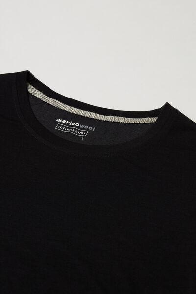 Black Long-Sleeved Merino Wool Top, , large image number 4