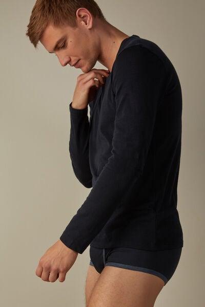 Blue Round Neckline Shirt, , large image number 1