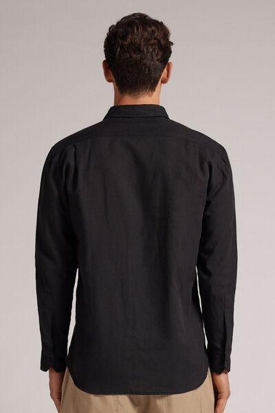 Black Linen Shirt, , large image number 3
